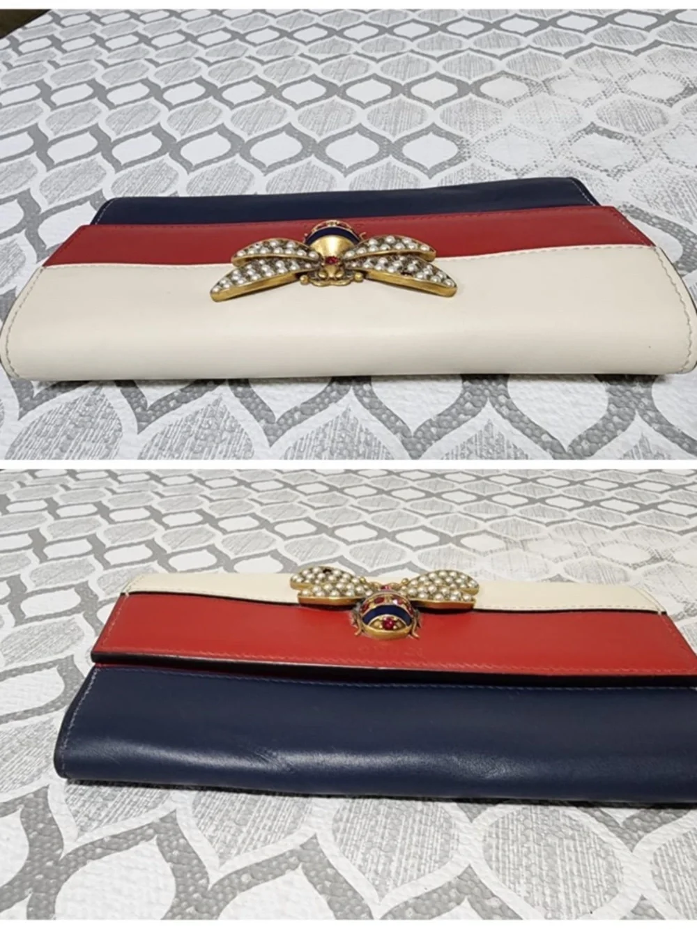 Authentic GUCCI Calfskin Queen Margaret Chain Wallet Multicolor - Picture 7 of 16